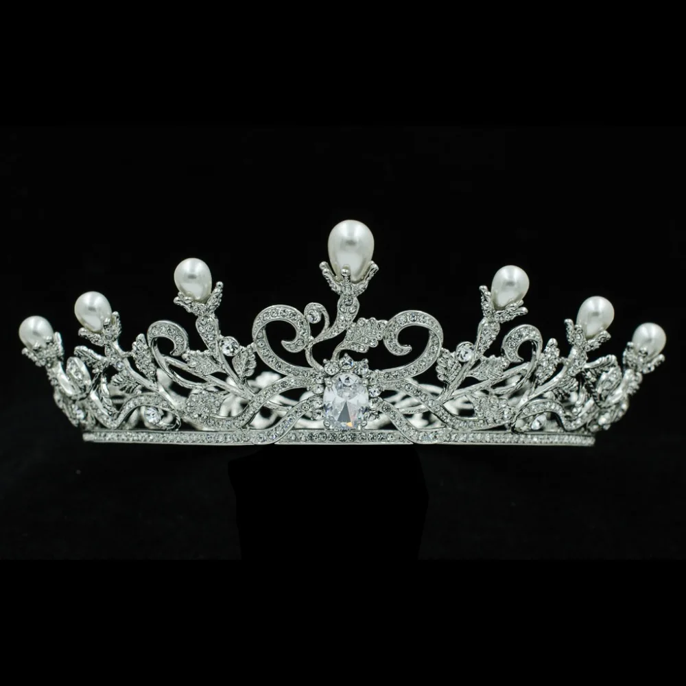 

Royal Tiara Crown for Women Bridal Wedding Hair Jewelry Accessories with Real Austrian Crystals Rhinestone SHA8769