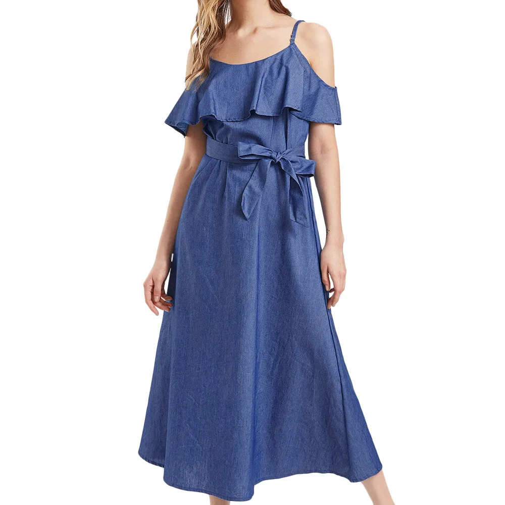 Женское платье новые модные дизайнерские свободные джинсовые платья с вырезом