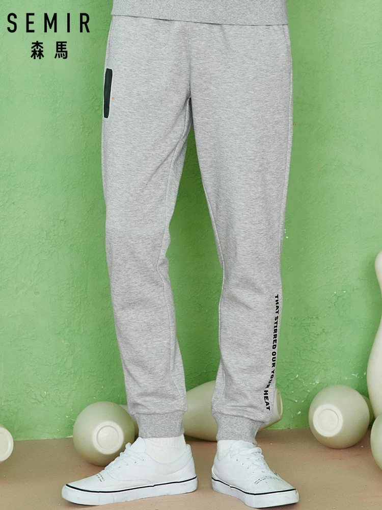 SEMIR мужские брюки для треники из хлопка спортивные штаны с аппликацией бега
