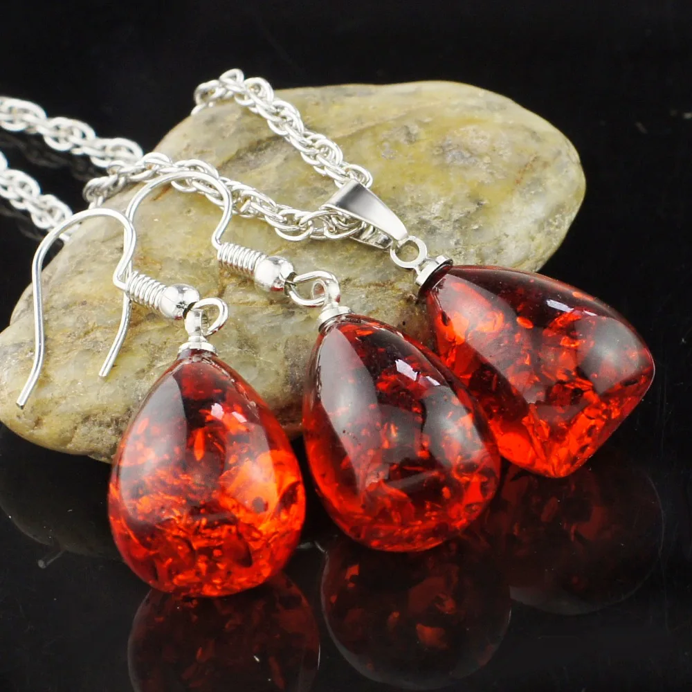 Женский модный комплект из ожерелья и серег с имитацией слезы L40701|wedding jewelry sets|fashion