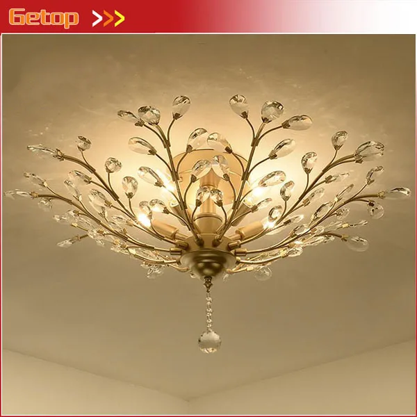 Потолочный светильник в американском стиле с железным кристаллом Роскошный