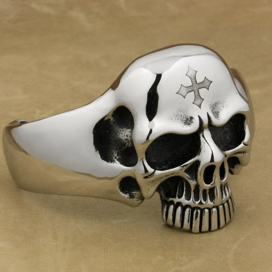 Мужской Байкерский браслет из нержавеющей стали 316L с глубокой гравировкой