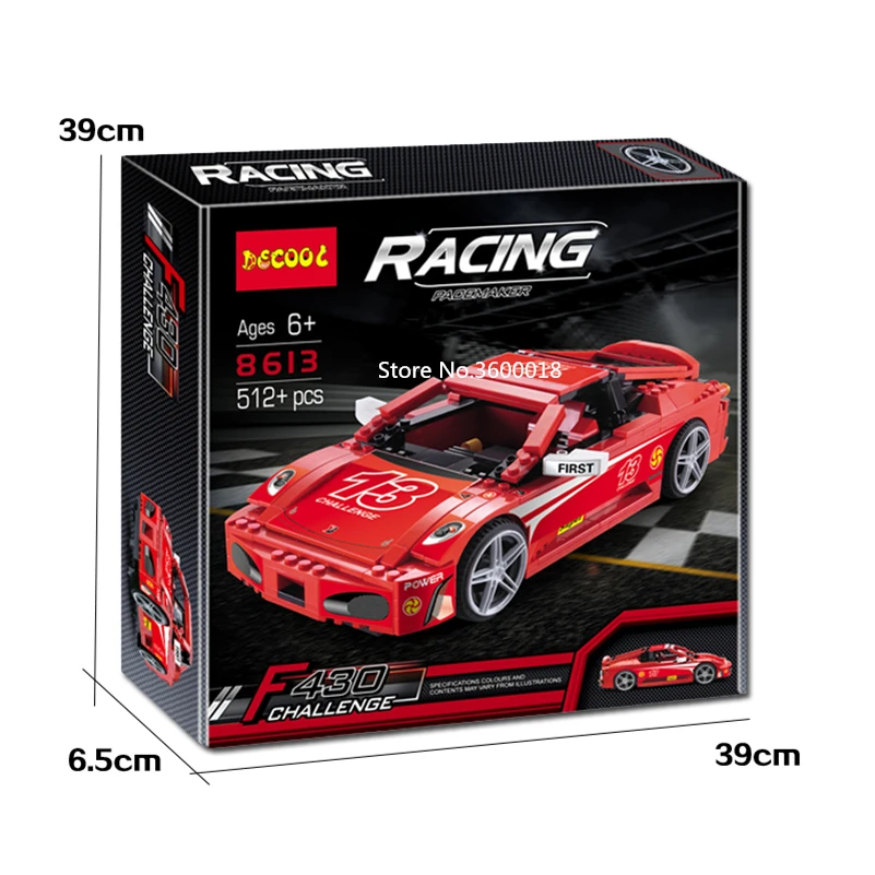DECOOL 8613 спортивный гоночный автомобиль 512 шт. lepinly Technic F430 вызов 1:17 Модель