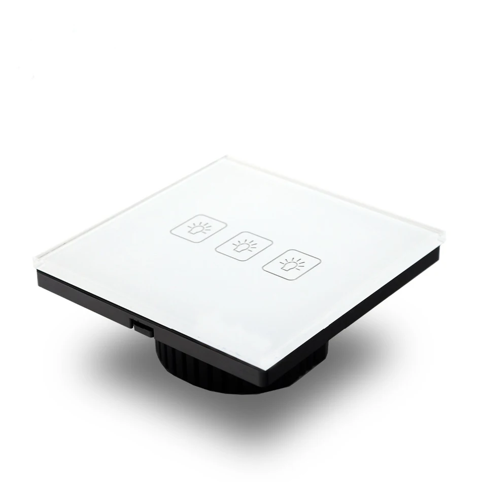 Сенсорный выключатель стеклянная панель стандарт ЕС 3 Gang 1 Way сенсорный экран