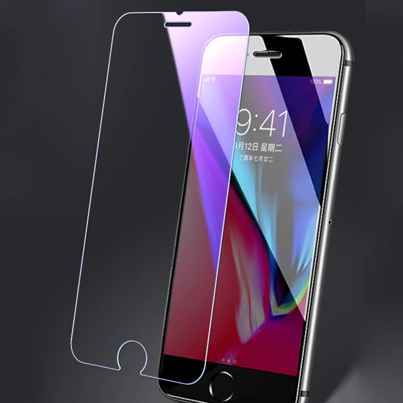 Ультратонкое закаленное стекло синего цвета для iPhone 7 8 6 S Plus XS Max XR X защитная