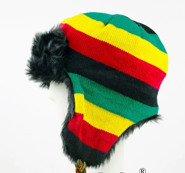 Rasta Регги зимняя шапка в стиле хип хоп Боб Кепка ямайском reggae разноцветная