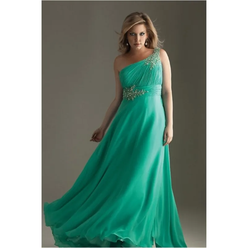 Плюс Размер Вечерние Платья Оборками Бисероплетение/Блестки Длина Пола Одно