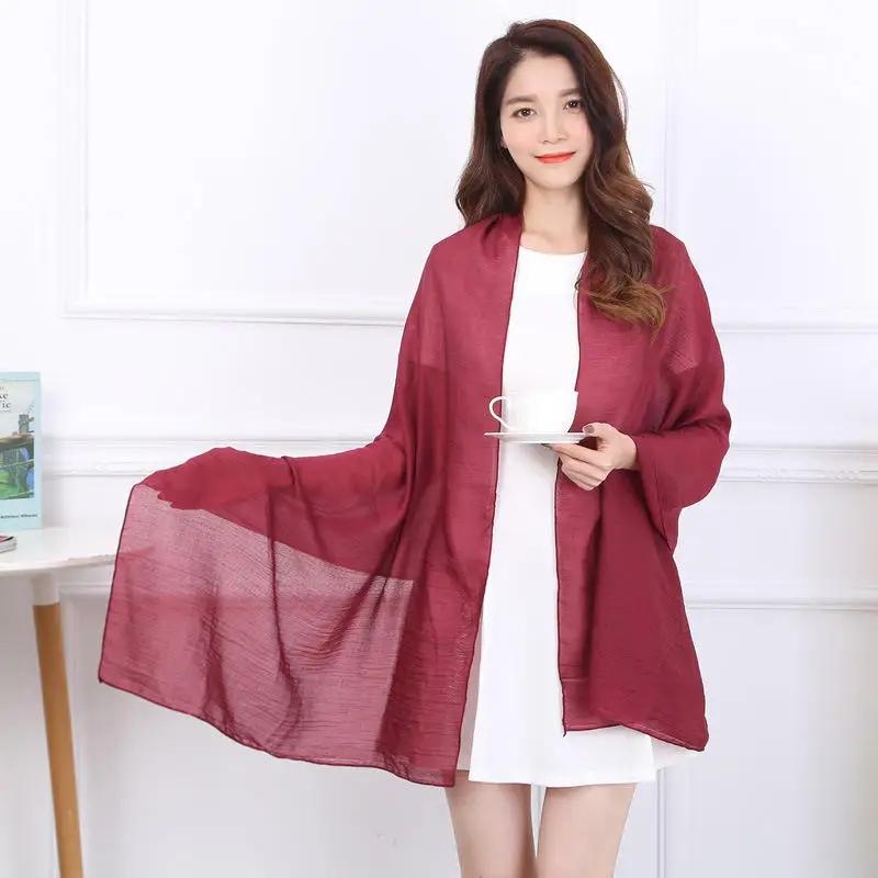 2017 брендовый женский шелковый шарф модный однотонный весна эшарп гладкий летняя