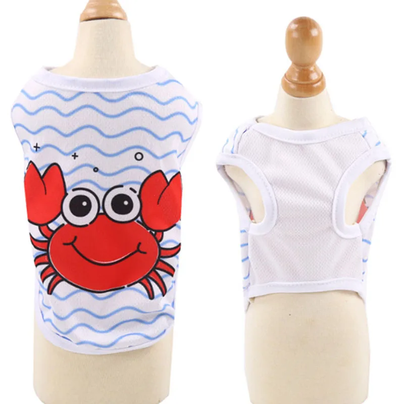 Симпатичный жилет с принтом арбуза краба собаки кошки летняя дышащая сетчатая