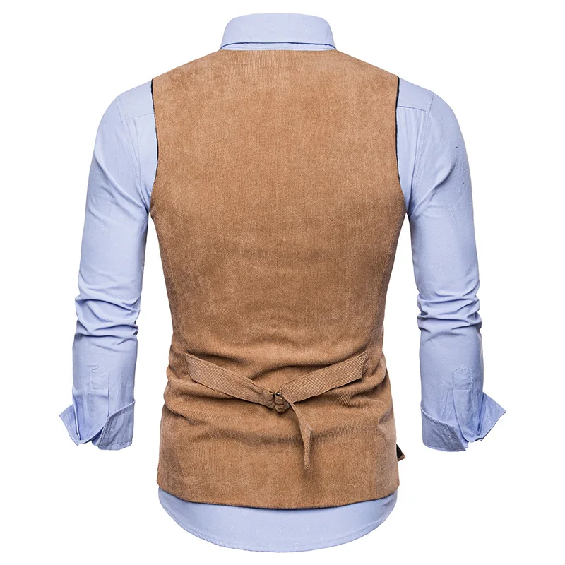 Vantiorango Для мужчин жилет осень зима Новое поступление платье Однобортный Slim Fit