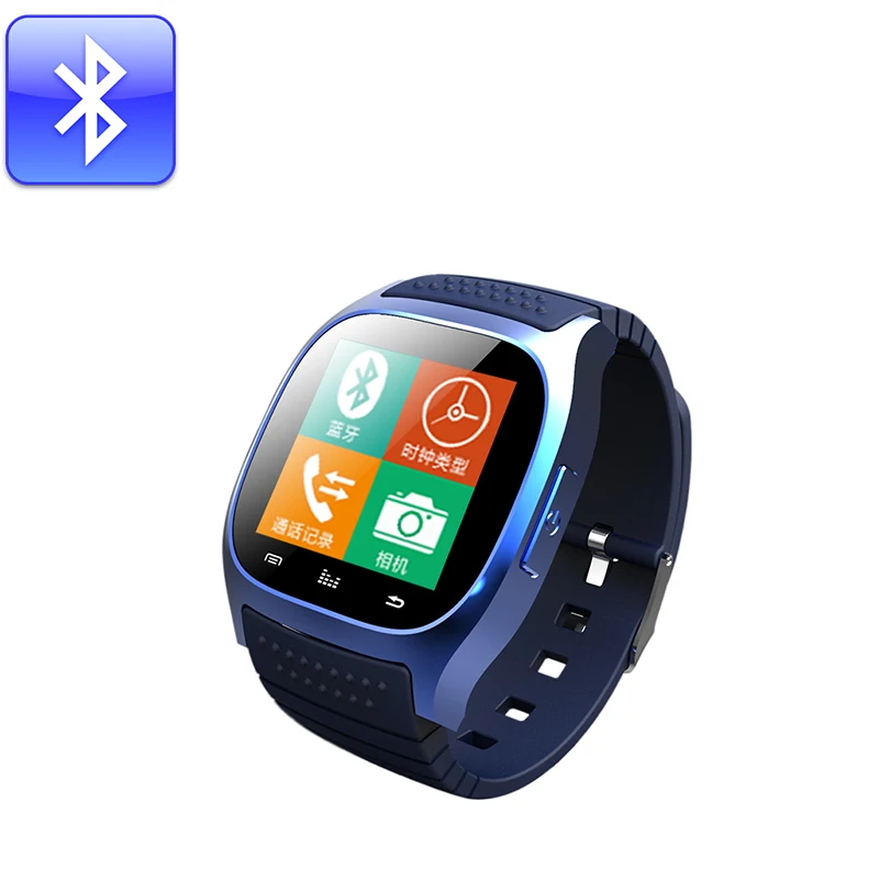 Синий Чем Жизнь Водонепроницаемый Smartwatch M26 Bluetooth Смарт Часы С LED Alitmeter Плеера