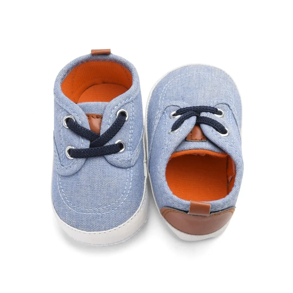 Холщовые кроссовки для новорожденных Нескользящие на мягкой подошве обувь
