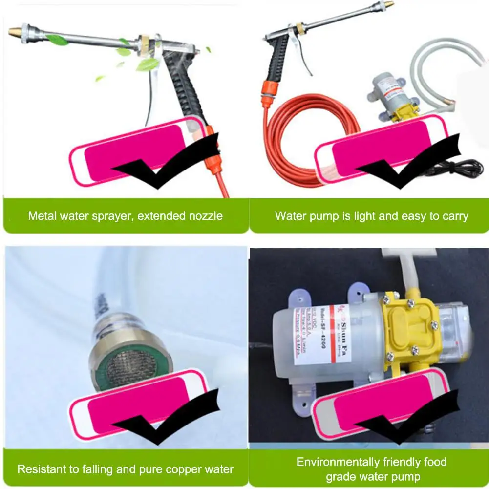 Скидка Электрическая Мойка высокого напряжения 12 В, портативная автомобильная мойка высокого давления, спрей-очиститель для автомобиля