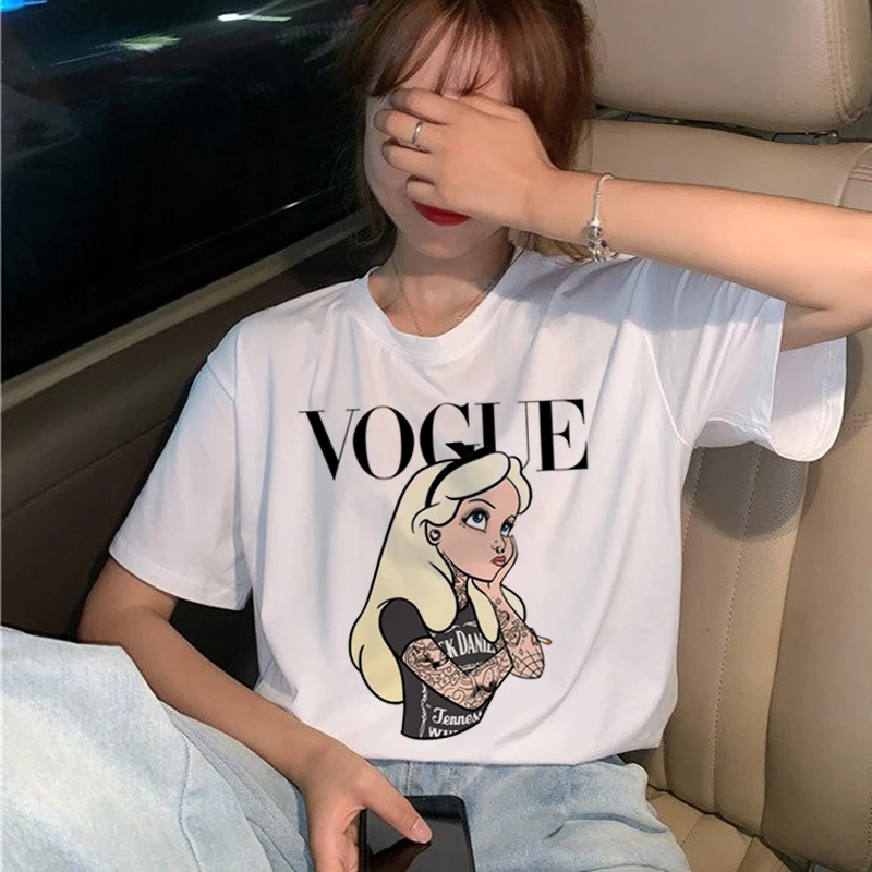 Vogue Princess футболка Женская Harajuku Ullzang графическая футболка Забавный мультфильм 90s футболка эстетический корейский стиль Топ Тройники женские