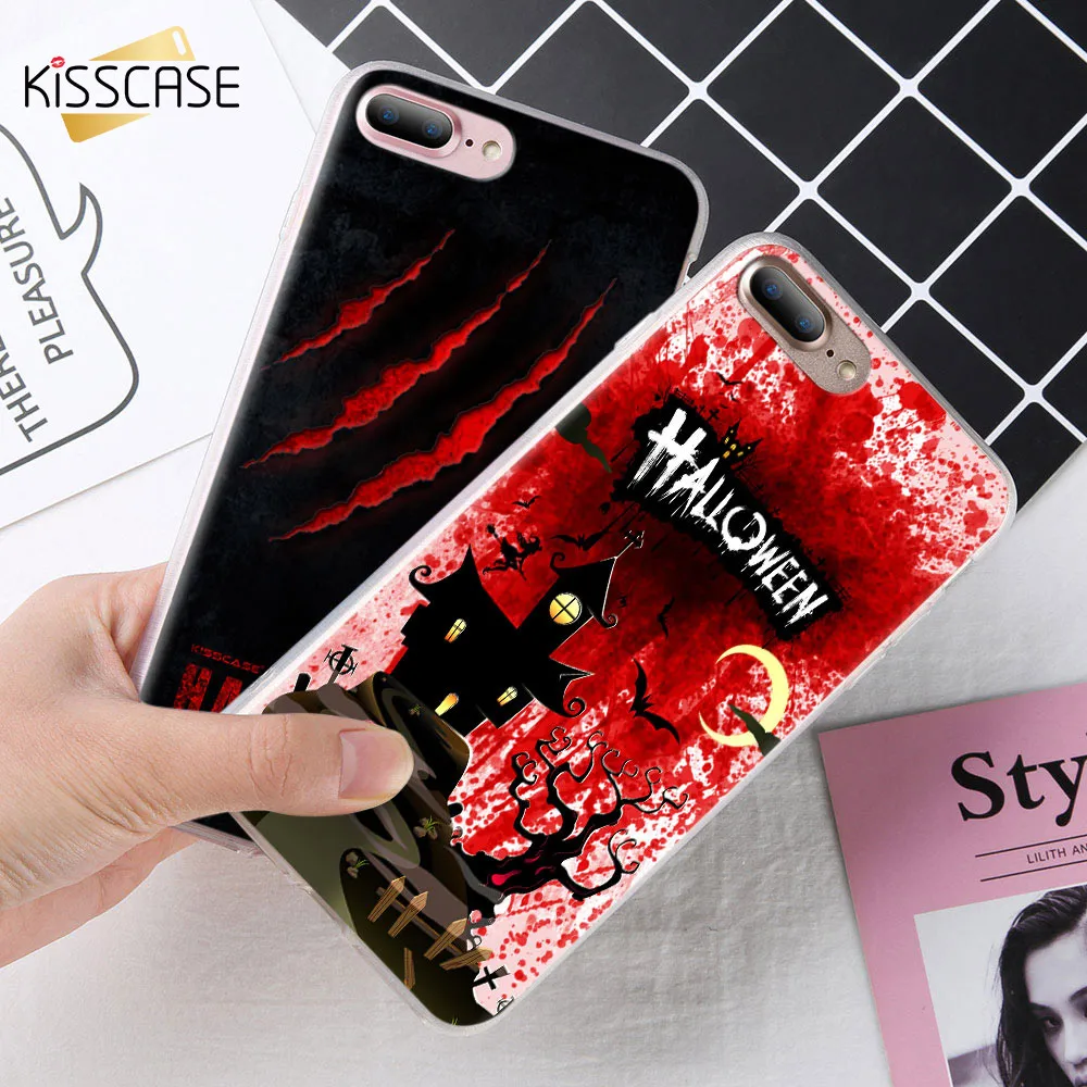 KISSCASE Halloween Pattern Case For Samsung Galaxy A5 A7 J5 J7 2016 2017 TPU Phone S8 S9 Plus Note 9 8 S7 Edge |