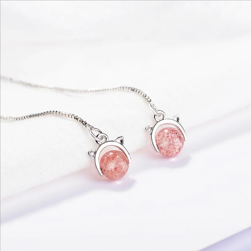 Женские серьги с котом KOFSAC новые модные из серебра 925 пробы роскошные