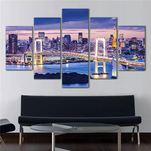 5 шт. Tokyo Bay обои печатные картины на холсте Wall Art декора картина Модульная без