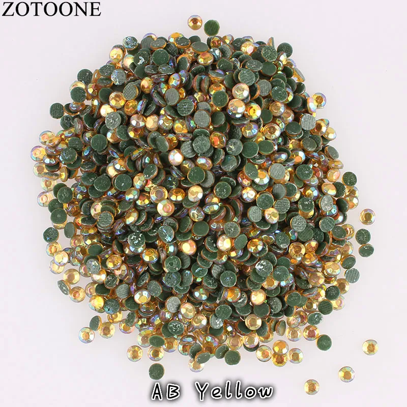 ZOTOONE 1440pcs SS16 Crystal AB Rhinestone 2mm Thermal Adhesive Wedding Dress Strass Hotfix DIY Flatback For Clothes | Дом и сад