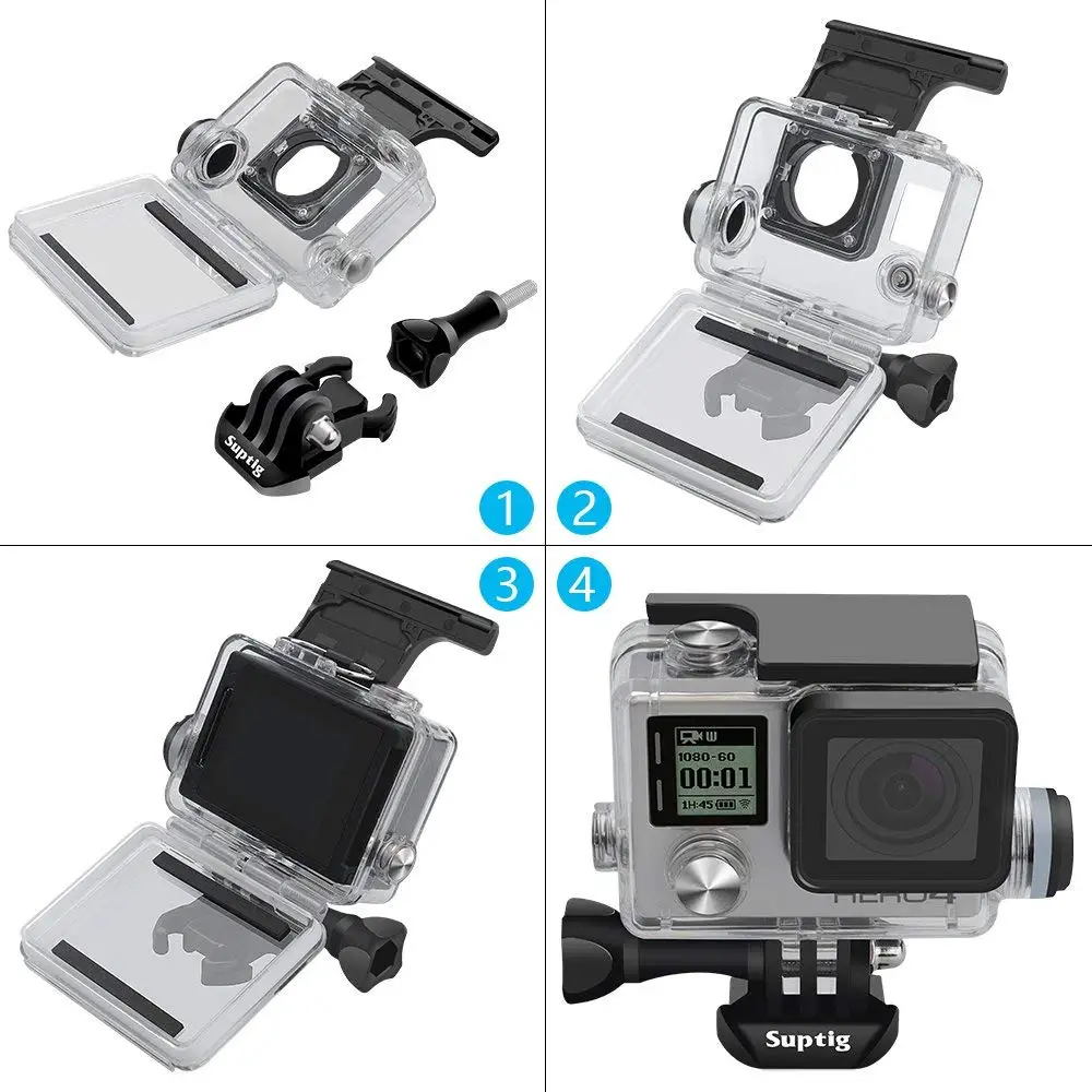 40 M/131ft перезаряжаемый водонепроницаемый корпус для GoPro Hero 4/3 +/3 Go Pro Аксессуары