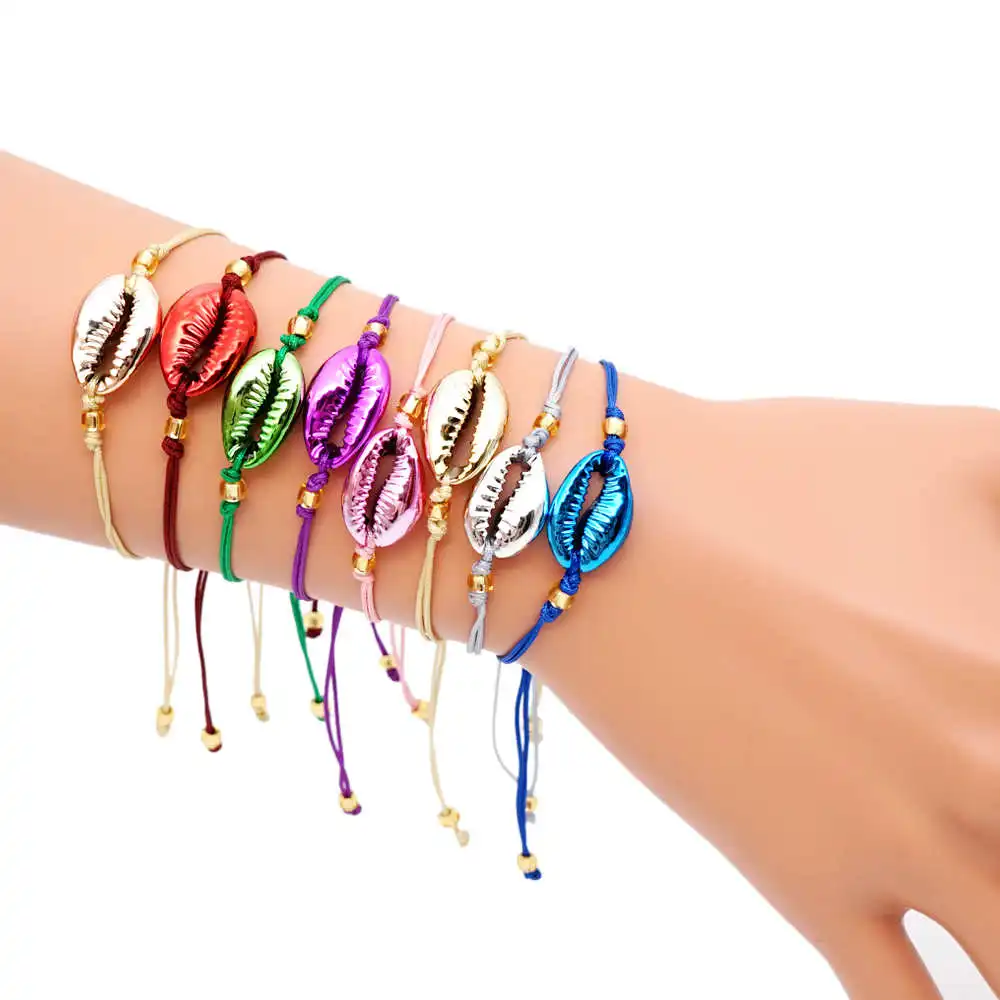 Go2boho Puka Shell Браслеты летние пляжные ювелирные изделия красочные оболочки браслет для женщин богемные браслеты трендовые женские подарки