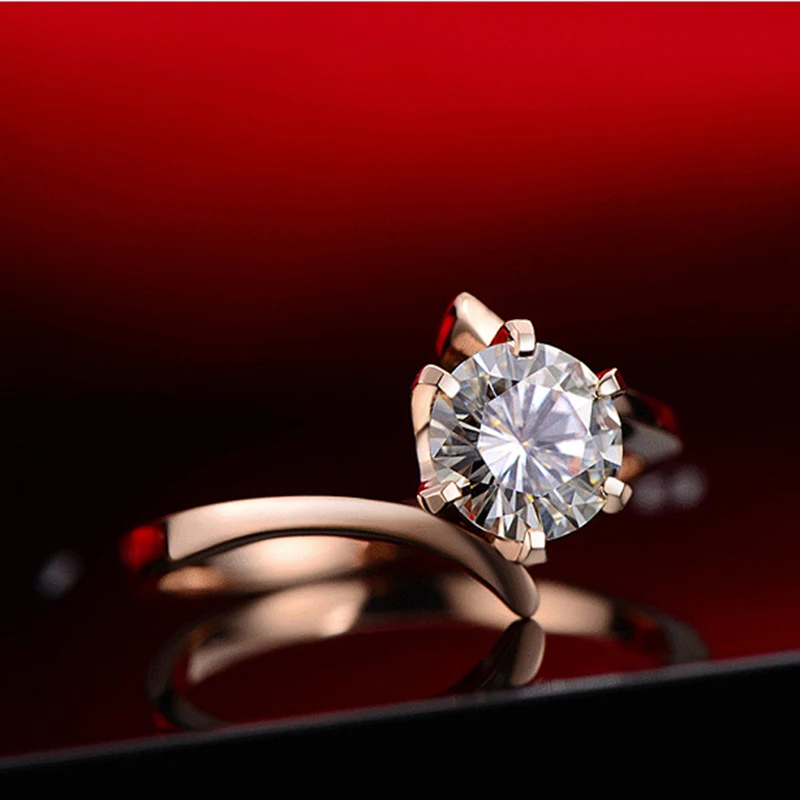 Женское Обручальное Кольцо Charles Colvard Moissanite 1 карат VVS D с цветным бриллиантом 18 K Au750