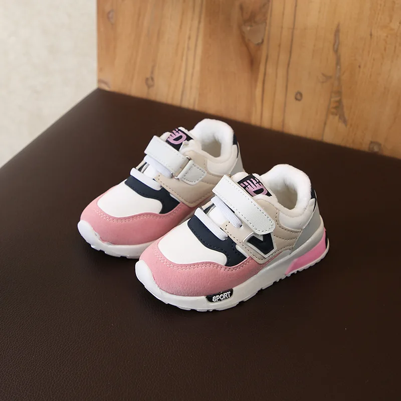 

Winter children's corduroy warm-keeping children's sneaker, soft bottom anti-slip magic paste casual shoes, age 1-6