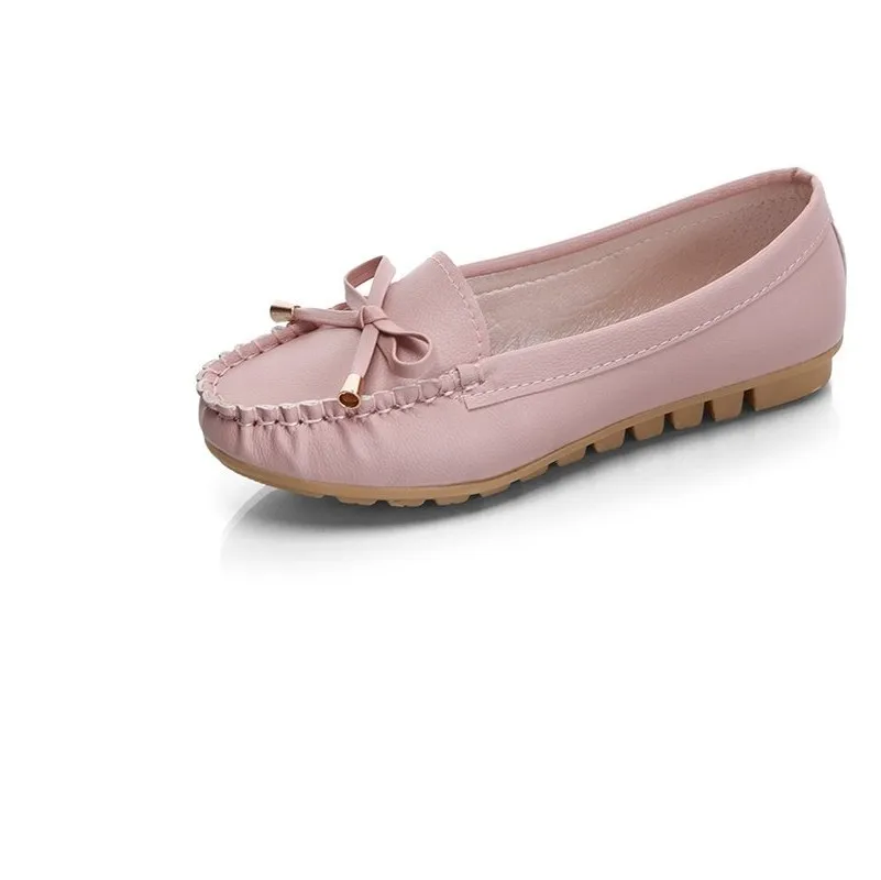 Leisure Round Toe Shallow Women Slip-On Flats Butterfly-knot Solid Loafer Shoes Casual Spring Autumm | Обувь