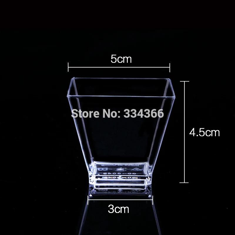 100 шт./лот 2 унции жесткая пластиковая одноразовая прозрачная чашка для десерта с