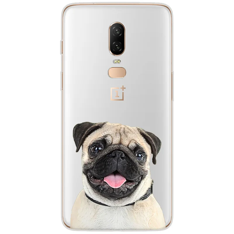 Ciciber чехол для Oneplus 6T 5T чехлы телефонов 1 + Fundas Capa Coque Мягкий ТПУ щенок Мопс
