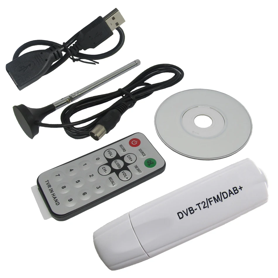 Цифровой спутниковый DVB-T2 USB ТВ-тюнер T2 DVB-T DAB + HD ТВ ресивер с R плеером до Win10 tv R801 |