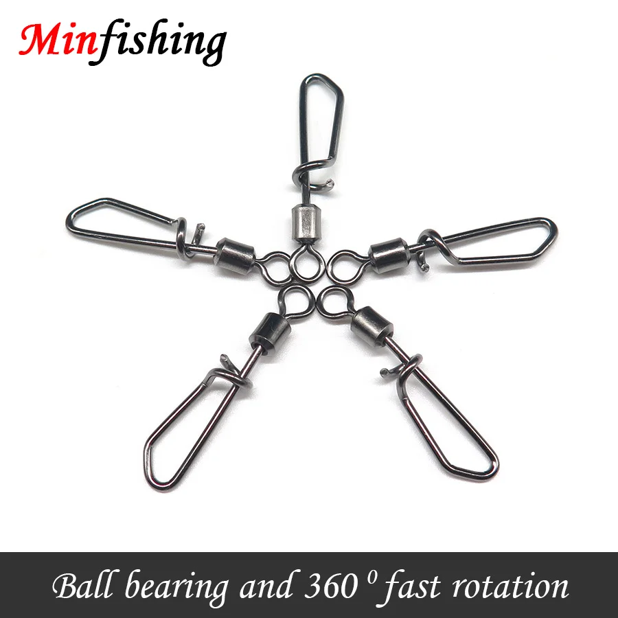 Minfishing 25 шт. рыболовный вертлюг с защелкой вертлюжный Соединитель обмоточной #10 ~ #2