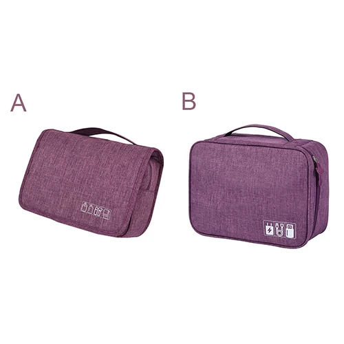 AB Purple Bag Модная косметичка для путешествий, набор для женщин и мужчин, нижнее белье, обувь, туалетные принадлежности, косметичка, цифровой кабель, провод, гаджет, органайзер, аксессуары - Цвет: AB Purple Bag
