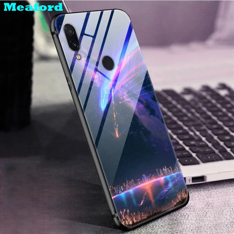 Чехол для Xiaomi Redmi note 7 чехол для Redmi note 7S из закаленного стекла, жесткий чехол с принтом для Xiaomi Redmi note 8 Pro Bumper Note8
