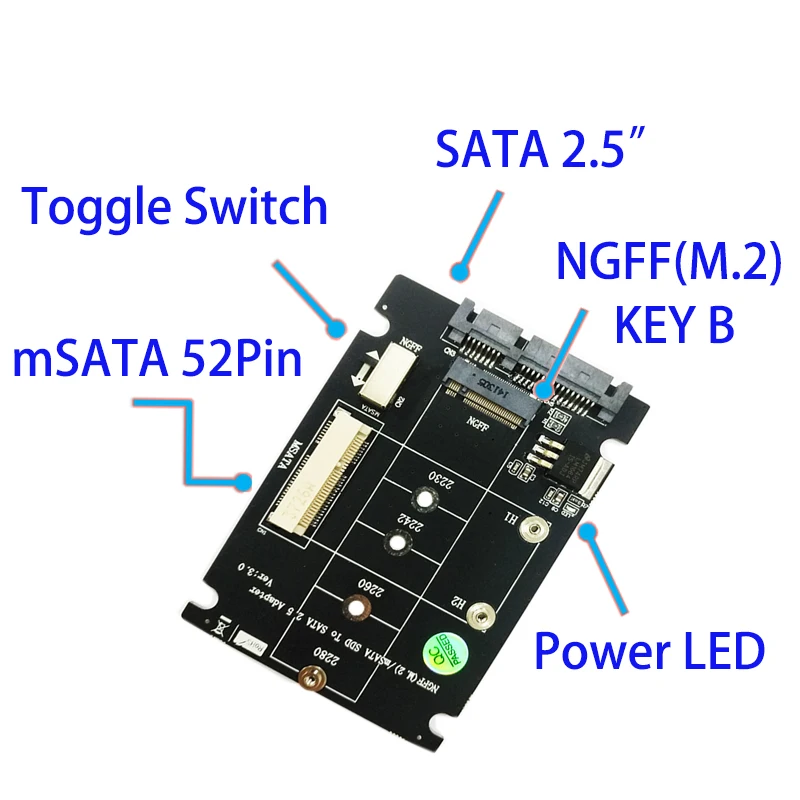 2018 Новый 2 в 1 комбинированный адаптер Mini PCI E M.2 NGFF SATA 3 0 III MSATA SSD оптовая продажа