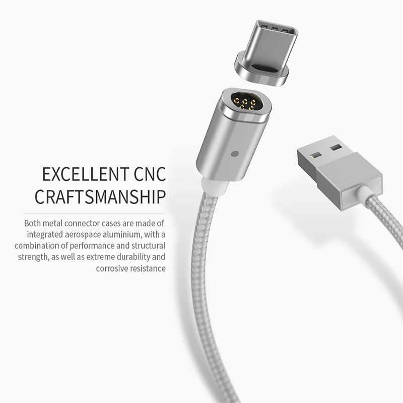 Магнитный зарядный кабель WSKEN Mini 2 usb type C Micro USB для быстрой зарядки samsung galaxy S9 S8 huawei для iPhone USB-C