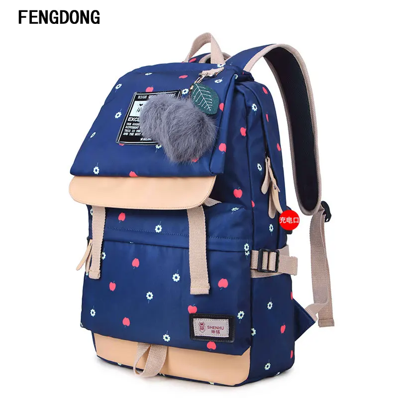 Fengdong Lightweight Canvas Bookbags Water Resistant School Backpacks Most Durable Bag for Teenage Girls and kids | Багаж и сумки