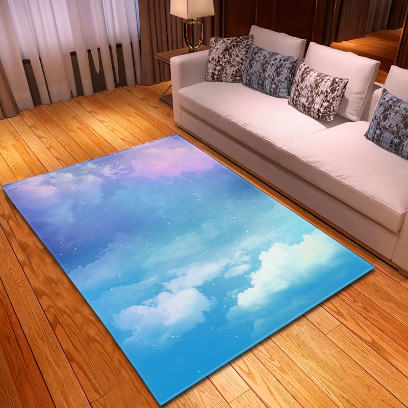 Простой Таинственный Звездное ковер для гостинной спальни столовая rugs and carpets шелковистый для дома, гостиной Космический galaxy ковер
