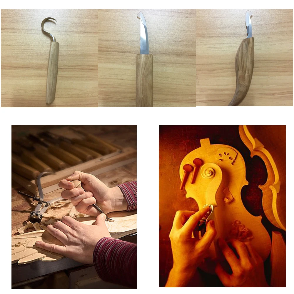 Высокое качество углеродистая сталь резьба по дереву крюк нож набор кривых