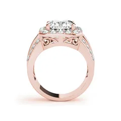 Rose Gold Plated LESF Роскошные ювелирные изделия 3 карата, Женское кольцо из стерлингового серебра 925 пробы, дизайнерское кольцо с круглой огранкой, микро-инкрустация, кольцо на заказ - Цвет основного камня: Rose Gold Plated