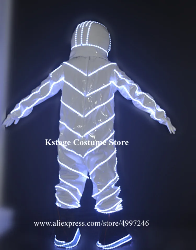 KS77 Party cosplay ballroom dance led costumes luminous robot men suit astronaut show perform outfits dj wear RGB colorful cloth | Дом и сад