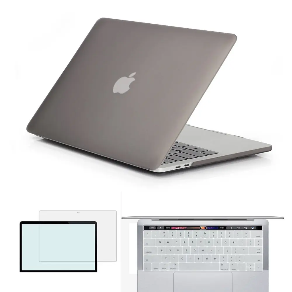 Matte Gray Для Mac Book New Pro 13 15 дюймов с сенсорной панелью+ чехол-клавиатура чехол для ноутбука для Apple MacBook Air Pro retina 11 12 13 15 оболочка - Цвет: Matte Gray