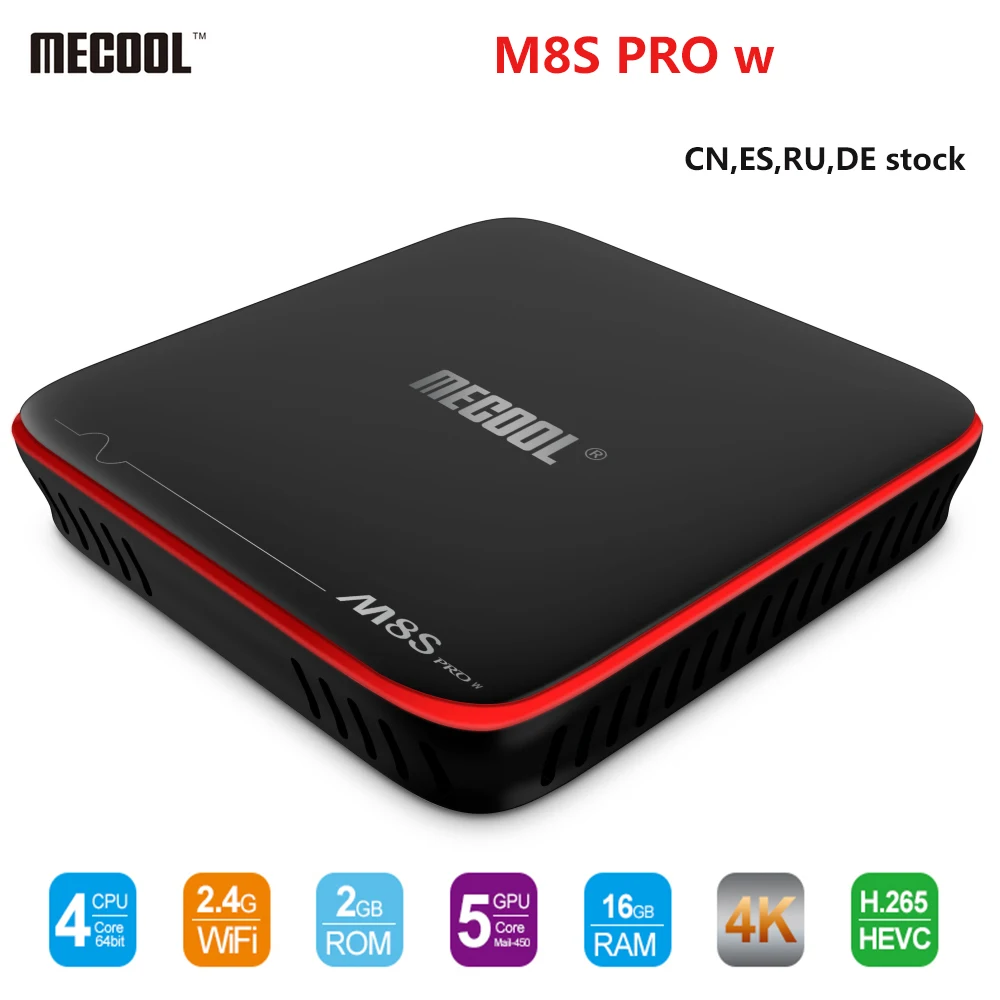 ТВ приставка MECOOL M8S PRO W Android 7 1 Smart TV Box процессор Amlogic S905W четырехъядерный 4K H.265 3D HD 2