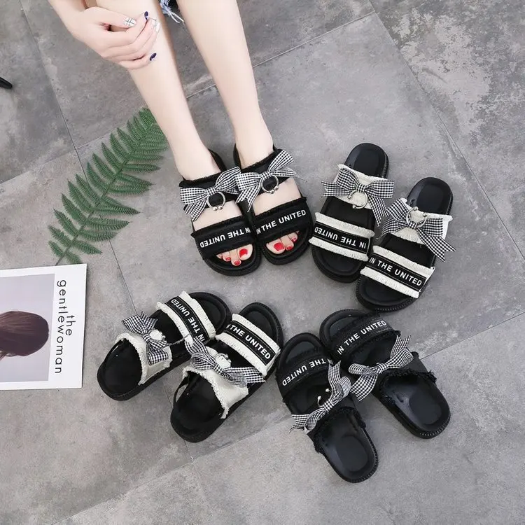 Женские босоножки на плоской подошве повседневные сандалии с открытым носком и