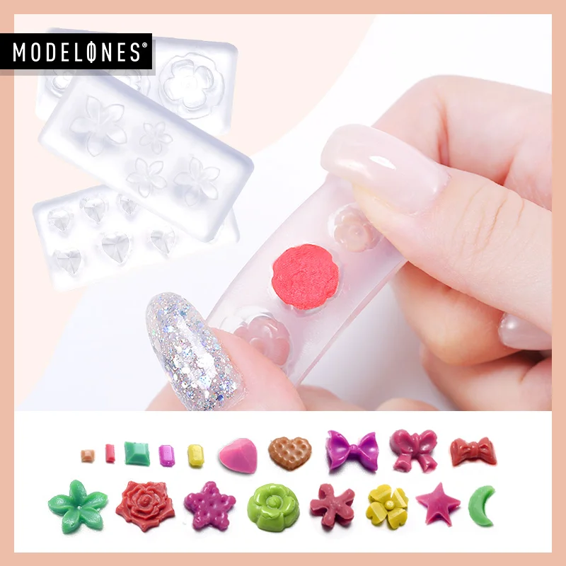 Modelones новый тип шаблон для ногтей силиконовая мягкая пленка 8 шт./лот Прозрачный 3D