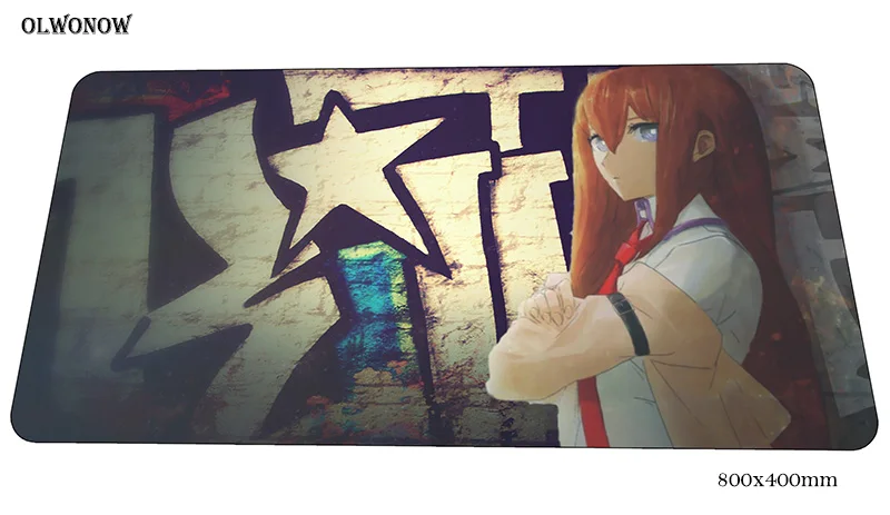 Steins gate коврик для мыши геймер 80x40 см игровой коврик для мыши с мультяшным рисунком notbook Настольный коврик Великолепная padmouse игры pc геймер коврики геймпад