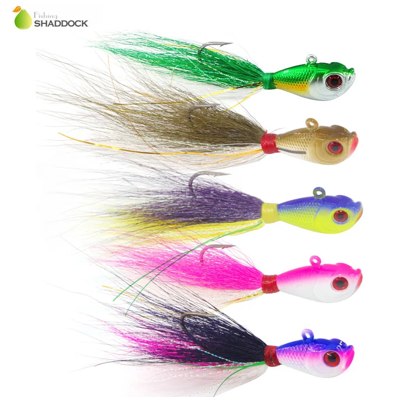 Shaddock fishing 5 шт. смешанные цвета искусственная, жесткая, для рыбалки приманка с пером рыболовные снасти приманка для рыбалки крючок
