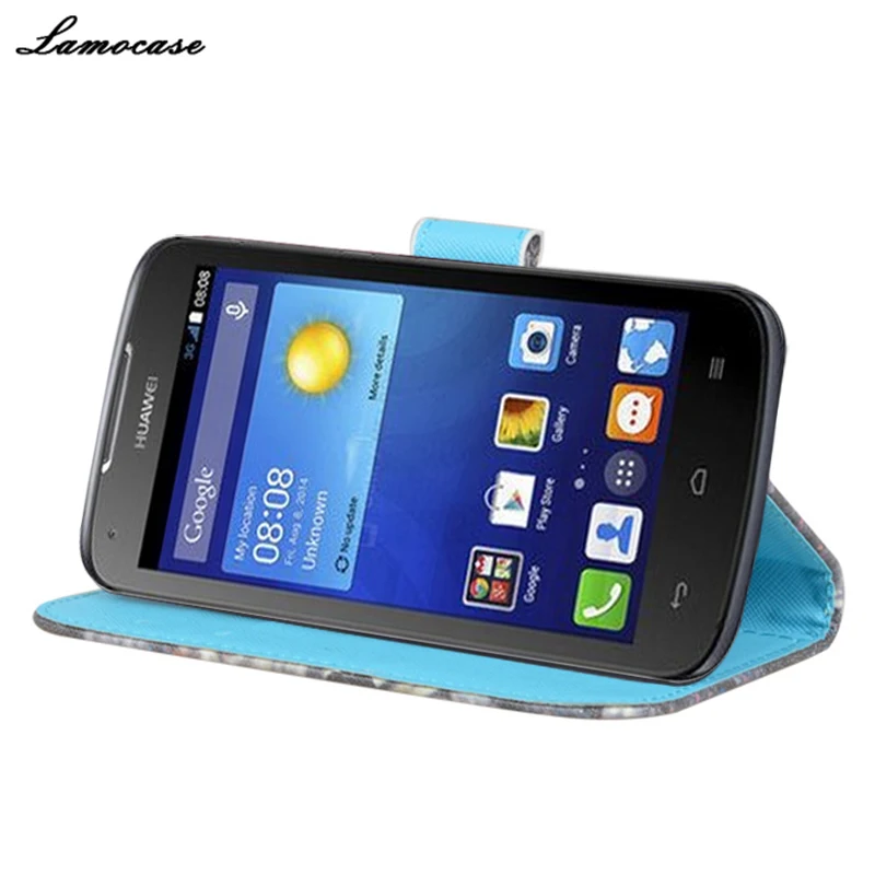 Priting Wallet Стенд PU Кожаный Case Для Huawei Ascend Y540 Откидная Крышка |