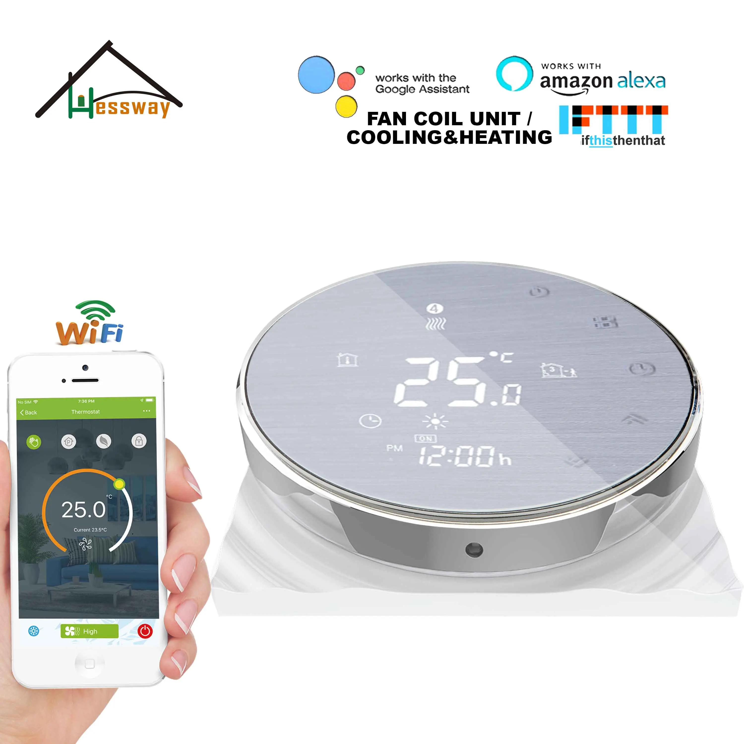 Термостат HESSWAY TUYA с Wi Fi контроллер для обогрева 2p 4 труб|Умная система управления