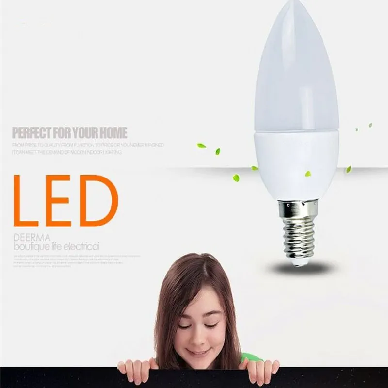 Светодиодные лампы для свечей светодиодные люстры Свечей E14 E27 2W 6W 9 W декоративные