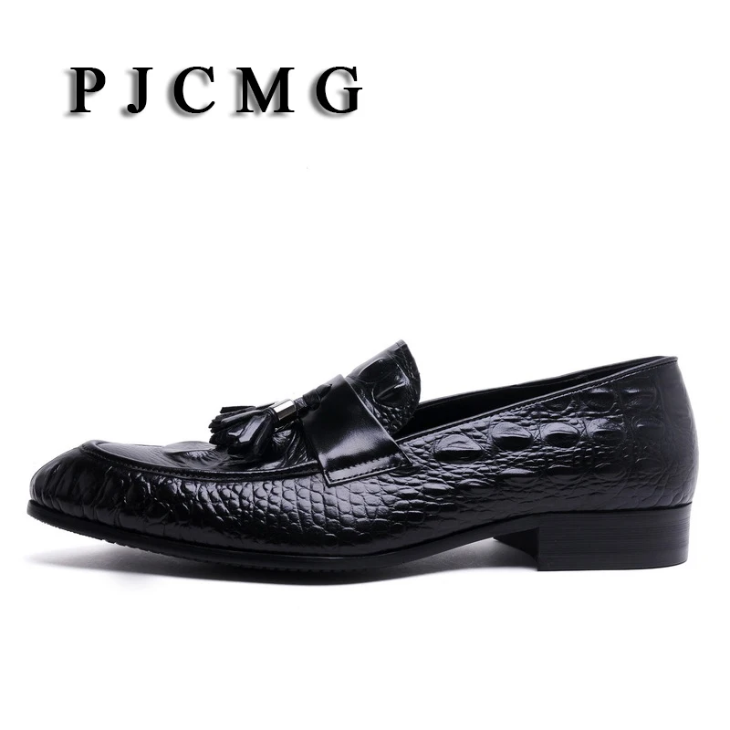 PJCMG Весенние Новые мокасины из натуральной кожи крокодила дышащие повседневные